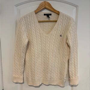 Ralph Lauren Cream Cable Knit Sweater